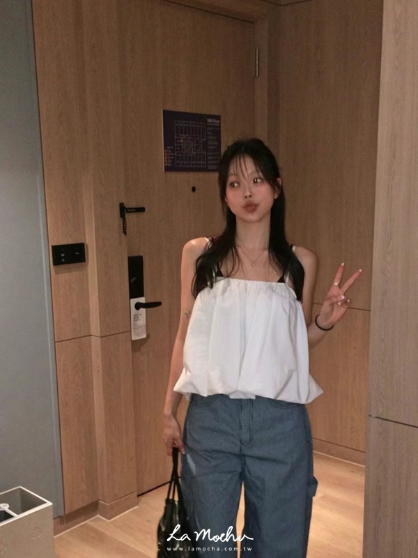 細肩平口傘狀背心
